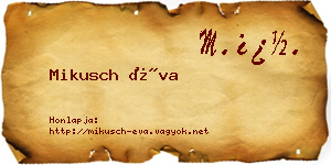 Mikusch Éva névjegykártya